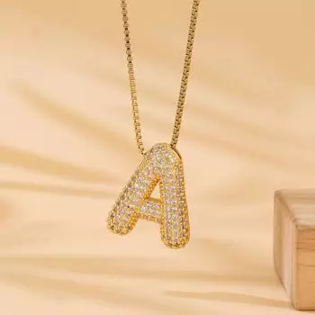 26 букв ожерелье женское легкое роскошное старое универсальное микро-инкрустированное циркониевое кулон ювелирное изделие