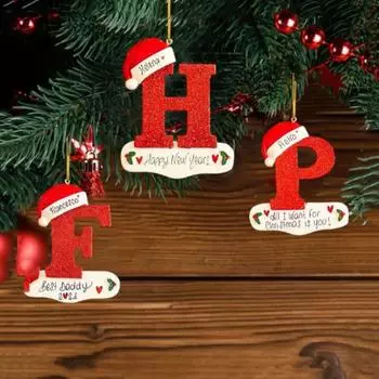 26 букв подвеска в виде рождественской елки с буквами декоративная подвеска в виде рождественской елки с благословением на Новый год B