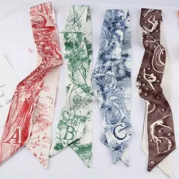 26 букв Таро Птица Длинный Маленький Шелковый Шарф Завязанный Мешочек Сувенирный Ремешок Лента Повязка На Голову Маленький Шарф