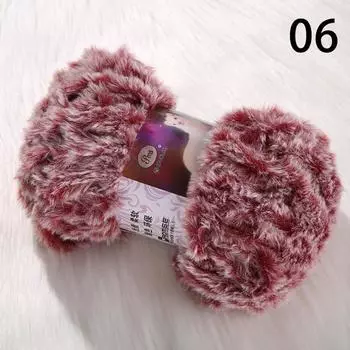 26 цветов искусственный мех мохер кашемир мягкая пряжа для вязания крючком свитера шарфа шерстяная пряжа 6
