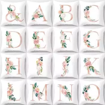 26 Декоративные наволочки с узором в виде английского алфавита для гостиной, спальни, квадратные наволочки для подушек 40x40cm