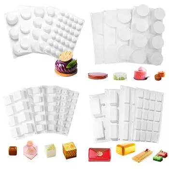 26 доступных вариантов Цилиндрические сплющенные кубовидные формы для мусса, десерта, силиконовые формы Инструменты для украшения тортов Формы для шоколадных тортов