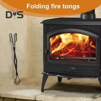 26-дюймовые щипцы для камина, сверхмощный железный захват для бревен, пинцет для бревен, коготь для бревен с длинной ручкой, щипцы для дров, аксессуары для камина для внутреннего и наружного применения чёрный