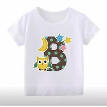26 English Alphabet Cartoon Printed T-Shirt Children S Jacket S
