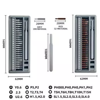 26 in 1 Precision Screwdriver Set Magnetic Torx Phillips Screw Driver Bits Professional Repair Tool for iPhone Glasses Watch PC