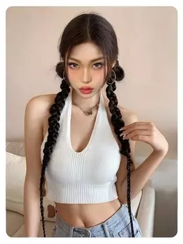 Длинный конский хвост длиной 26 дюймов с резинкой, заплетенная коса, накладные волосы, синтетический плетеный хвост 26inch