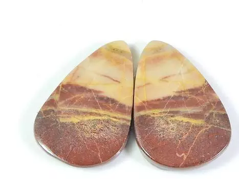 26 карат. Натуральная красная яшма, пара драгоценных камней в форме груши, кабошон 16X24X03 мм SK-231