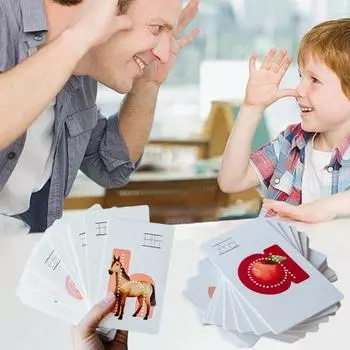 26 карточек с буквами алфавита ABC, обучающие карточки для малышей, интерактивная обучающая игра для детей дошкольного возраста 1 Set