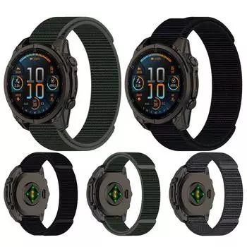 26 мм 22 мм нейлоновый ремешок для Garmin Instinct 2X ремешок Fenix 7X 7 6 6X Pro 5 5X Plus ремешок для умных часов браслет For Garmin 26mm чёрный
