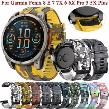 26 мм 22 мм силиконовый ремешок для Garmin Fenix 8 E 7X 7 6X 6 Pro 5X 5 Plus Smart Watch Band Epix Pro Gen 2 47/51 мм Enduro 3 Bracelet Quickfit 22mm