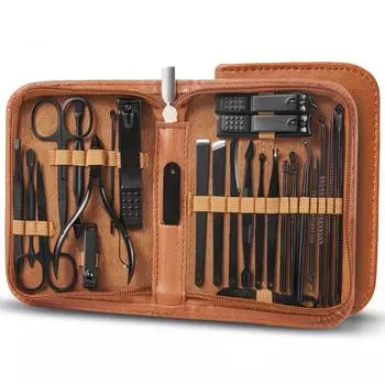 26 наборов кусачек для ногтей набор декоративных ножей домашние кусачки для ногтей Hawksbill кусачки для ногтей инструменты для обрезки ногтей коричневый