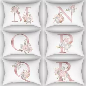 26 наволочка с буквами, наволочка с цветами, наволочка, модная наволочка, наволочка, наволочка, украшение дома, ювелирный аксессуар Z