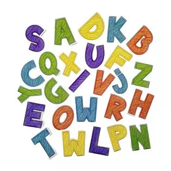 26 шт. цветных термоклеевых нашивок с буквами, вышитых патчей AZ, аппликация на одежду, платья, шляпы, носки, джинсы, аксессуары для самостоятельного изготовления