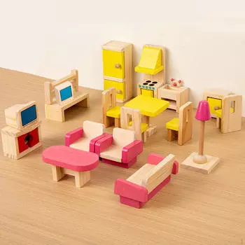 26 шт. деревянная мебель для кукольного домика игрушечный кукольный домик игрушки ванная комната реалистичный игровой домик