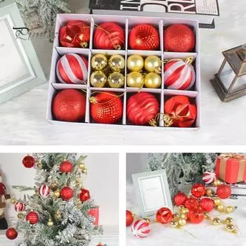 26 шт., елочные шары, яркий очаровательный фестивальный реквизит, изысканный орнамент для рождественской елки, шар, подвеска, домашний декор оранжевый