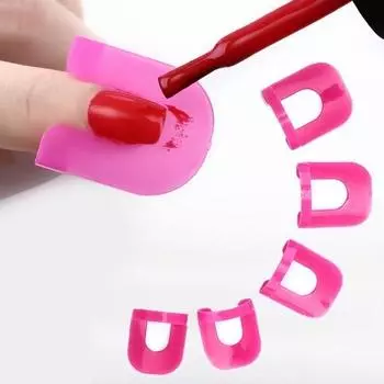 26 шт. Инструменты для красоты ногтей, водонепроницаемые чехлы для пальцев, держатели для лака для ногтей (цвет: розовый)