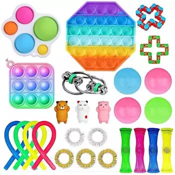 26 шт., интерактивные игрушки для снятия стресса, миниатюрные, новинка, сжимающие игрушки, сенсорные игрушки для игр, наборы для игр, нажимаемые пальцами, пузырьки Fi