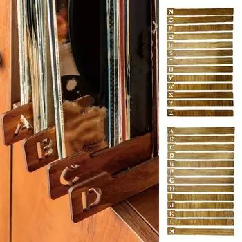 26 шт./компл., деревянный разделитель виниловых пластинок, закладка от А до Я, алфавитное руководство для записи DVD, инструмент-разделитель, держатель для виниловых пластинок