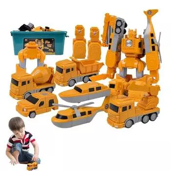 26 шт./компл., инженерный автомобиль с магнитной трансформацией, собранные игрушки с коробкой для хранения, магнитные блоки, игрушки для занятий спортом на открытом воздухе для малышей синий
