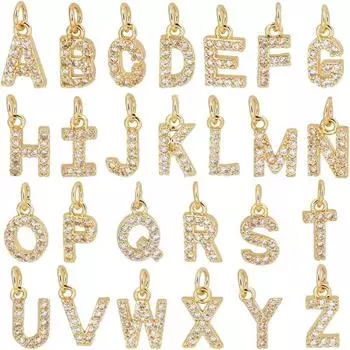 26 шт. настоящих позолоченных стразы буквы шармы золотые алфавит шармы оптом золотой AZ слайд блестящий маленький металлический шарм серый