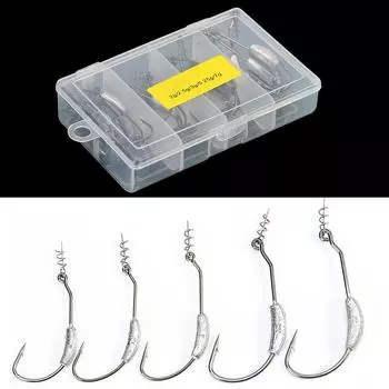 26 шт. острые рыболовные крючки с колючками и весовыми рыболовными снастями, аксессуары