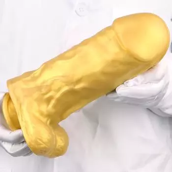 26 см * 8 см большой толстый золотой жидкий силиконовый фаллоимитатор унисекс вибратор Анальная пробка Фистинг секс-игрушка реалистичный пенис