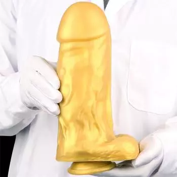 26 см * 8 см очень большой толстый и длинный золотой жидкий силиконовый пенис большой женский фаллоимитатор-мастурбатор