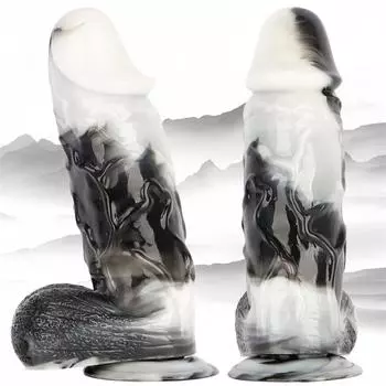 26 см черно-белая смешанная цветовая гамма 6,5 см очень длинная толстая имитация дилдо анальная пробка для взрослых