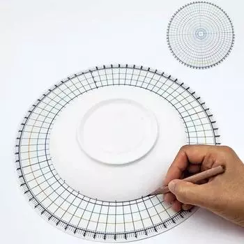 26 см Керамический круглый разделитель, круглая карта с равными частями, линейка, керамическая подглазурная роспись, вспомогательный инструмент для рисования своими руками
