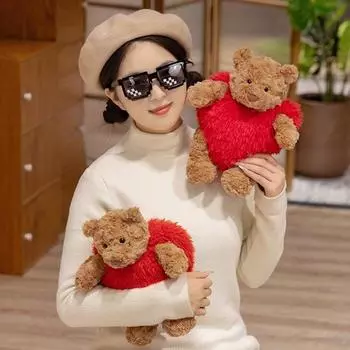 26 см милый плюшевый мишка мягкая кукла медведь Барселона медведь любовь медведь плюшевая игрушка коричневый медведь плюшевые успокаивающие игрушки мягкие игрушки подарки на Адвент