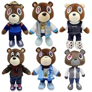26 см плюшевый мишка Канье, плюшевая игрушка, мультяшный медведь, куклы, мягкая игрушка, подарок на Рождество, день рождения для детей