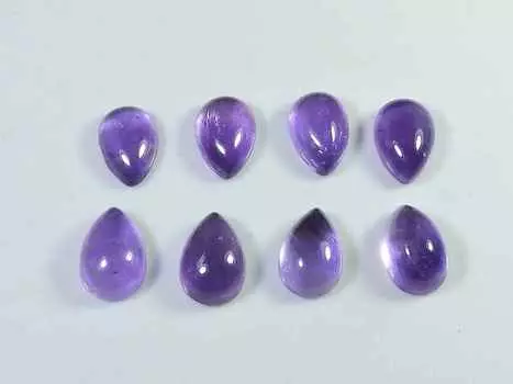 26Cts. Natural Amethyst Pear Crytsal Cabochon Gemstone 08Pcs Lot 08X12MM RQ-1786