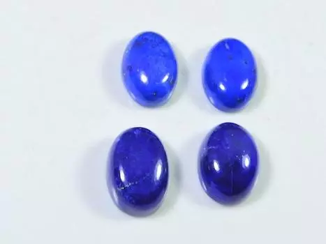 26Cts. Natural Lapis Lazuli Oval Cabochon Loose Gemstone 04 Pcs Lot 10X14MM RQ-1852
