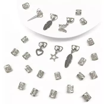 26pcs Butterfly Hollow Out Hair Ring Hair Braiding Dread Locks Dreadlocks Beads Charm Adjustable Hair Braid Tubes Hair Jewelry