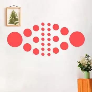 26Pcs Fancy Exquisite Acrylic Wall Decals Strong Adhesive Round Mirror Living Room Decor серебряный