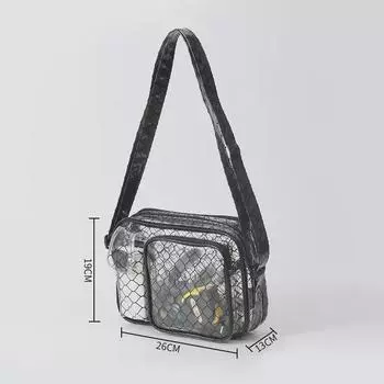 26x19x13 Waterproof Anti-Static Eco-Friendly Printed PVC Shoulder Bag белый