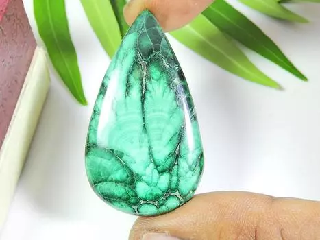 26X45X06 MM натуральный зеленый малахит дизайнерский грушевидный кабошон россыпью драгоценный камень SK-638