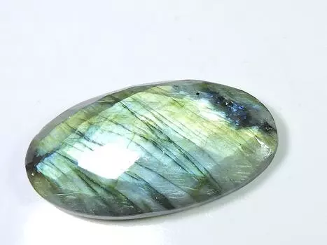 26X46MM Ограненный в шахматном порядке лабрадорит овальный кабошон россыпью натуральный драгоценный камень 83 карата. СК-1536