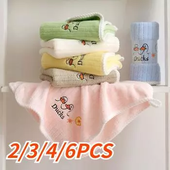 26X50 см милое полотенце с узором утки, мягкое полотенце, детское шерстяное полотенце с вышивкой, товары для детей, мягкое полотенце, банное полотенце 2PCS жёлтый/зелёный