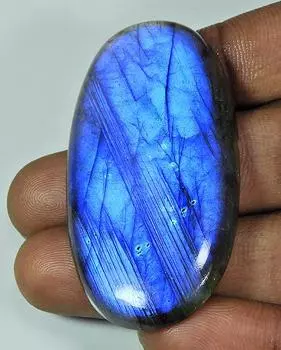 26X52X06MM натуральный павлинье-голубой лабрадорит овальный кабошон россыпью драгоценный камень BK-36