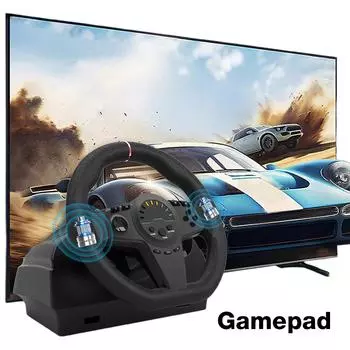270° Game Racing Wheel Simracing PC руль с линейными педалями для ПК PS3/PS4/Switch/Xbox One/Xbox Series X/S чёрный