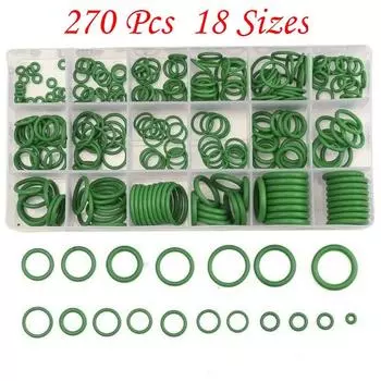 270 шт., 18 размеров, материалы для самостоятельного изготовления, Ассорти, уплотнительное кольцо, резиновое уплотнение, ассортиментный набор, уплотнение, сантехника, комплект для кондиционирования воздуха в гараже