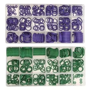 270 шт., 18 размеров, универсальный автомобильный кондиционер, HNBR уплотнительные кольца, инструменты для ремонта автомобиля, резиновый комплект колец с хладагентом для кондиционера зелёный