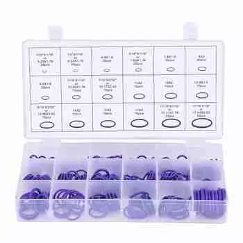 270 шт. Ассорти из резиновых уплотнений для автомобильного компрессора кондиционера, резиновых шайб, фиолетовых уплотнений