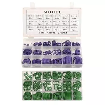270 шт./компл. Ассорти автомобильный кондиционер ремонт комплект уплотнительных колец уплотнительного кольца NBR фиолетовый