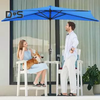 270 см полузонт сменный тент защита от ультрафиолета открытый сад патио задний двор зонтик рынок настольный зонт сменный тканевый чехол синий