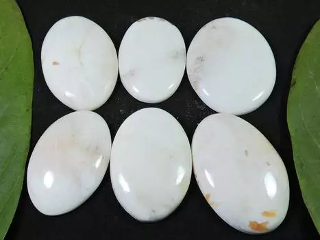 270Cts. Натуральный сколецит овальный кабошон россыпью драгоценный камень 06 шт. лот 33-37MM RQ-1227