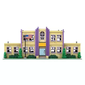 2733PCS Springfield Начальная школа Строительные блоки Город Улица Вид Школьная Модульная Архитектура Модель Образование Игрушка Подарок