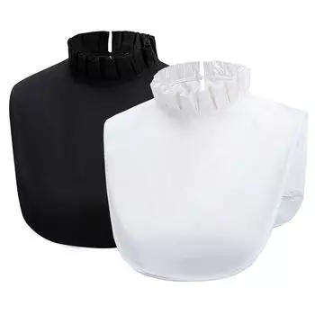 2737 Белый воротник-стойка с грибковой кромкой, накладной воротник, женский полуводолазка с кружевом в виде листьев лотоса, накладной воротник, воротник-стойка белый