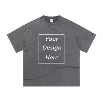 275 г/м 100% хлопок стираная футболка с индивидуальным рисунком принт мужские футболки персонализированная футболка S